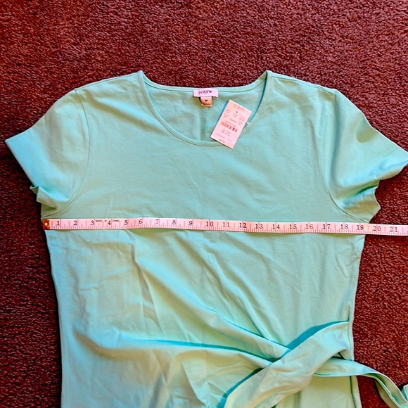 J Crew Factory short sleeve knotted midi dress Mint M - Picture 6 of 7